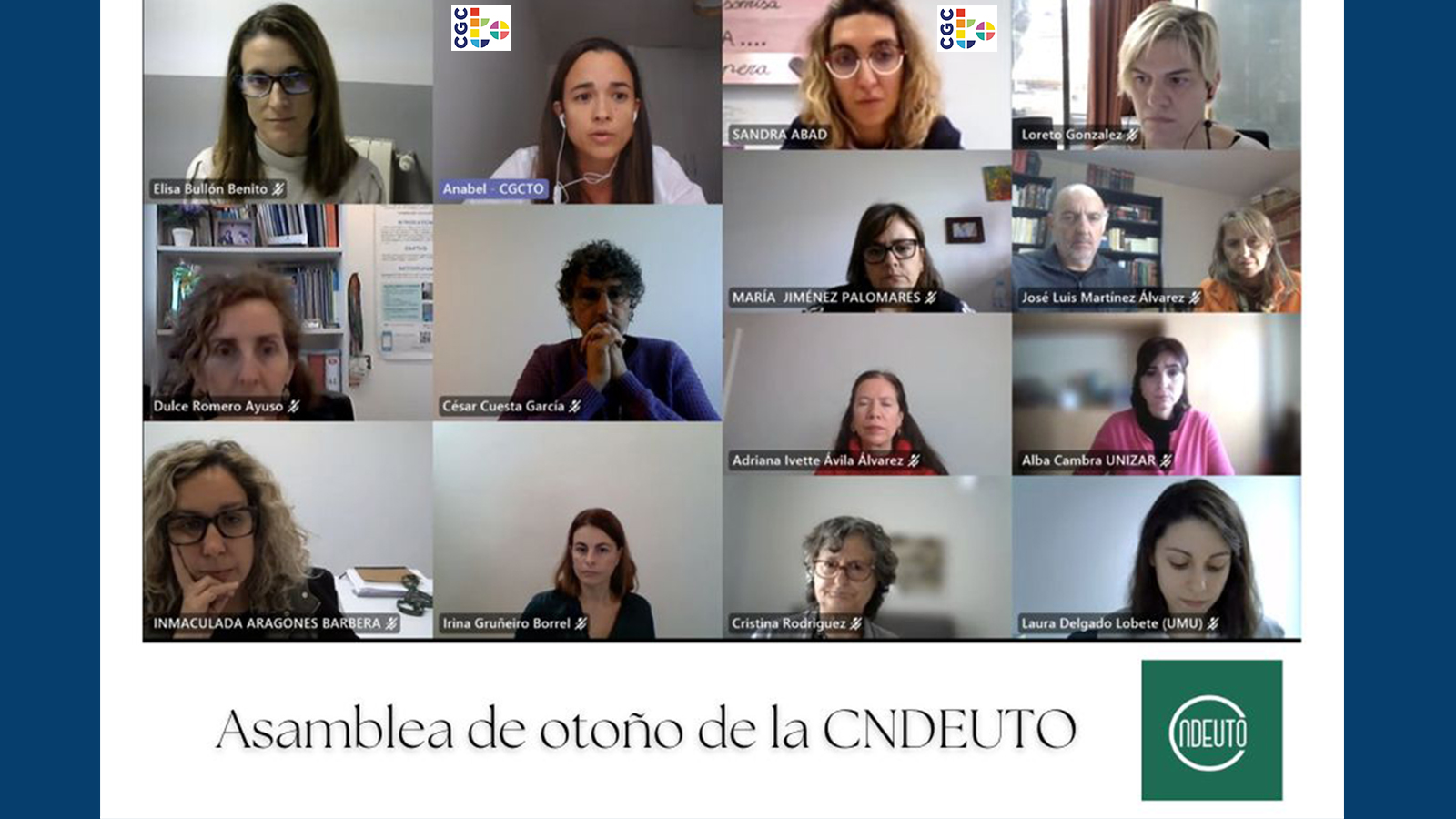 Ana Isabel Martínez Muñoz, y nuestra vicepresidenta, Sandra Abad Galdeano participan en la Asamblea de otoño de la CNDEUTO, para explicar el sistema de acreditación de títulos por la #WFOT.
